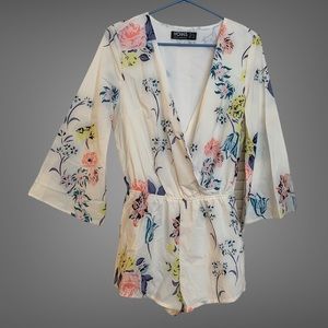 Cream Printed Romper